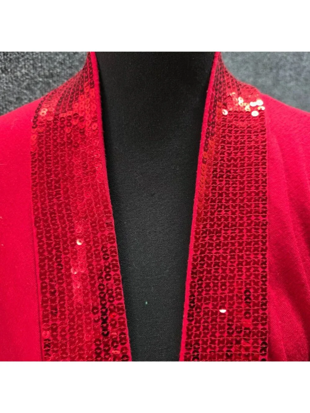 Sequin Cardigan Shrug 16W Red Cocktail Valentine Evening Cherry Girl Christmas